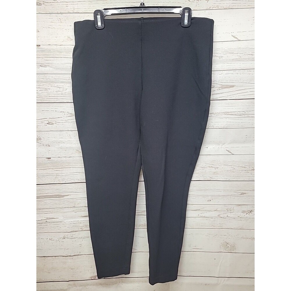 Chicos So Slimming Pull On Elastic Pants Women's 2 (L/12) Black Cropped Stretch